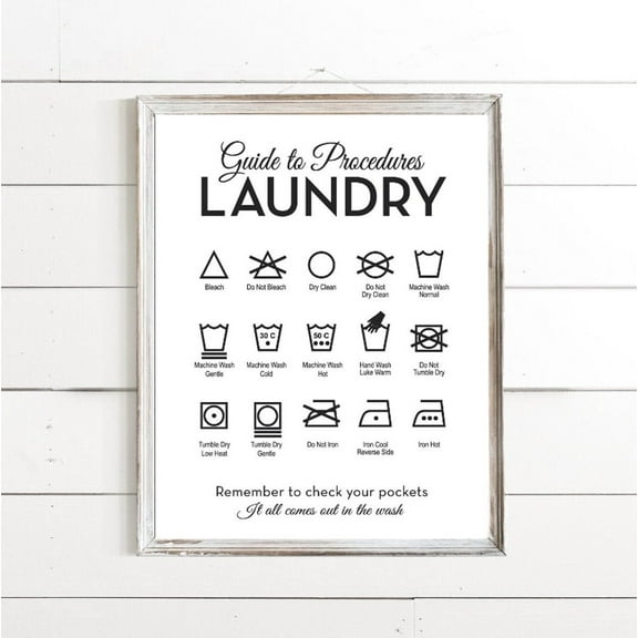Laundry Wall Art, Laundry Wall Decor, Laundry Room Symbols, Laundry Art Poster, Trendy Laundry Room, Farmhouse Laundry Themed Home Decor, 12x18 UNFRAMED