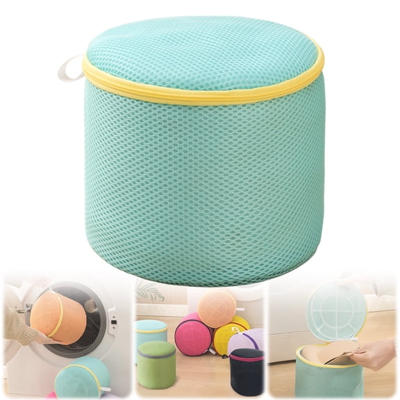 Laundry Wash Bag, Delicate Garment Bag, Laundry Bags Mesh Wash Bags, Bra Washing Bags for Laundry, Mesh Washing Bag with Built-In Support Frame, Zippered Cylindrical Laundry Protector 1Pcs