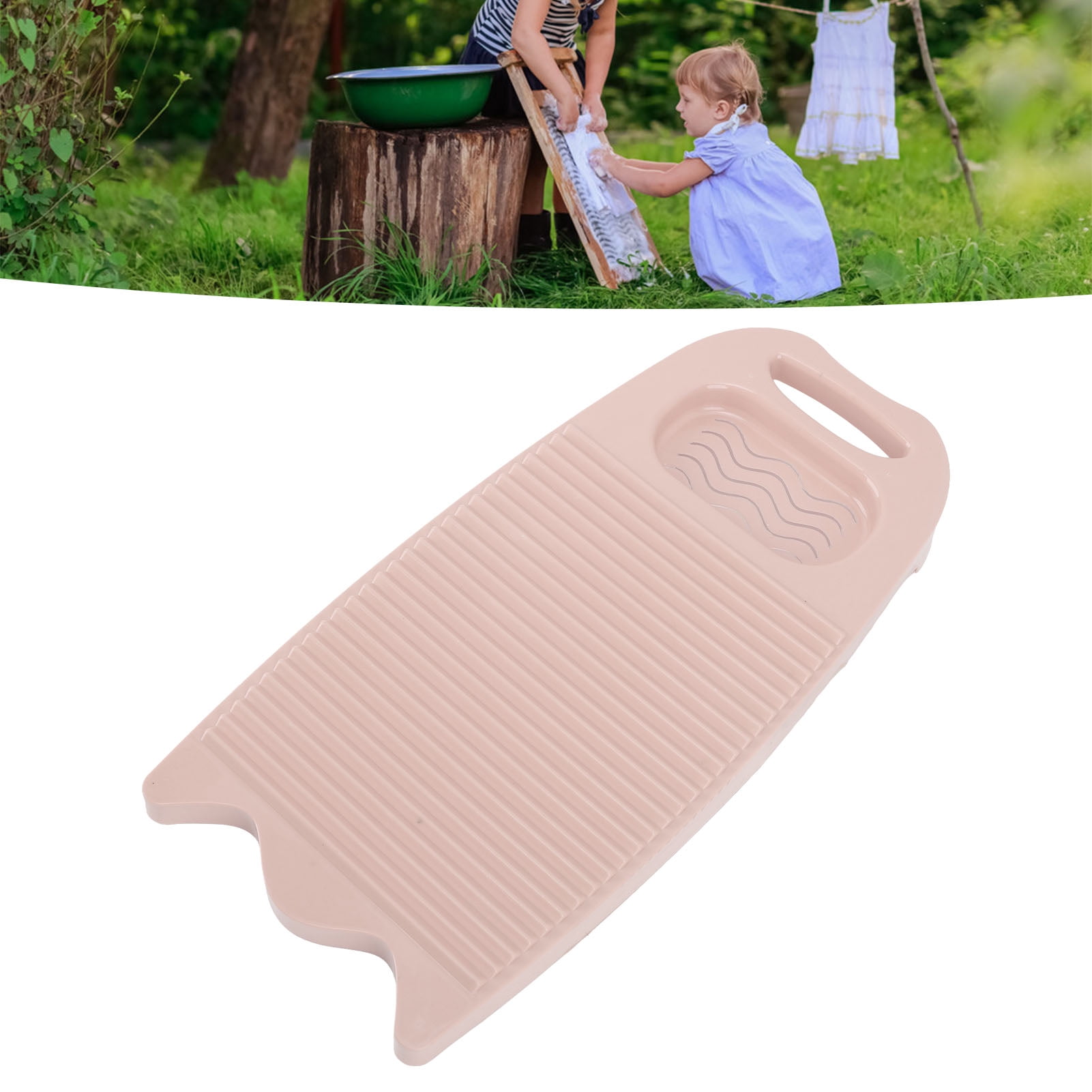 Laundry Wash Board, Plastic Hand Washboard With Holder And Rubbing