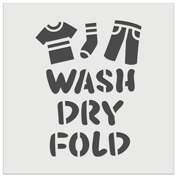 Laundry Wash Dry Fold DIY Cookie Wall Craft Stencil - 3.5 Inch