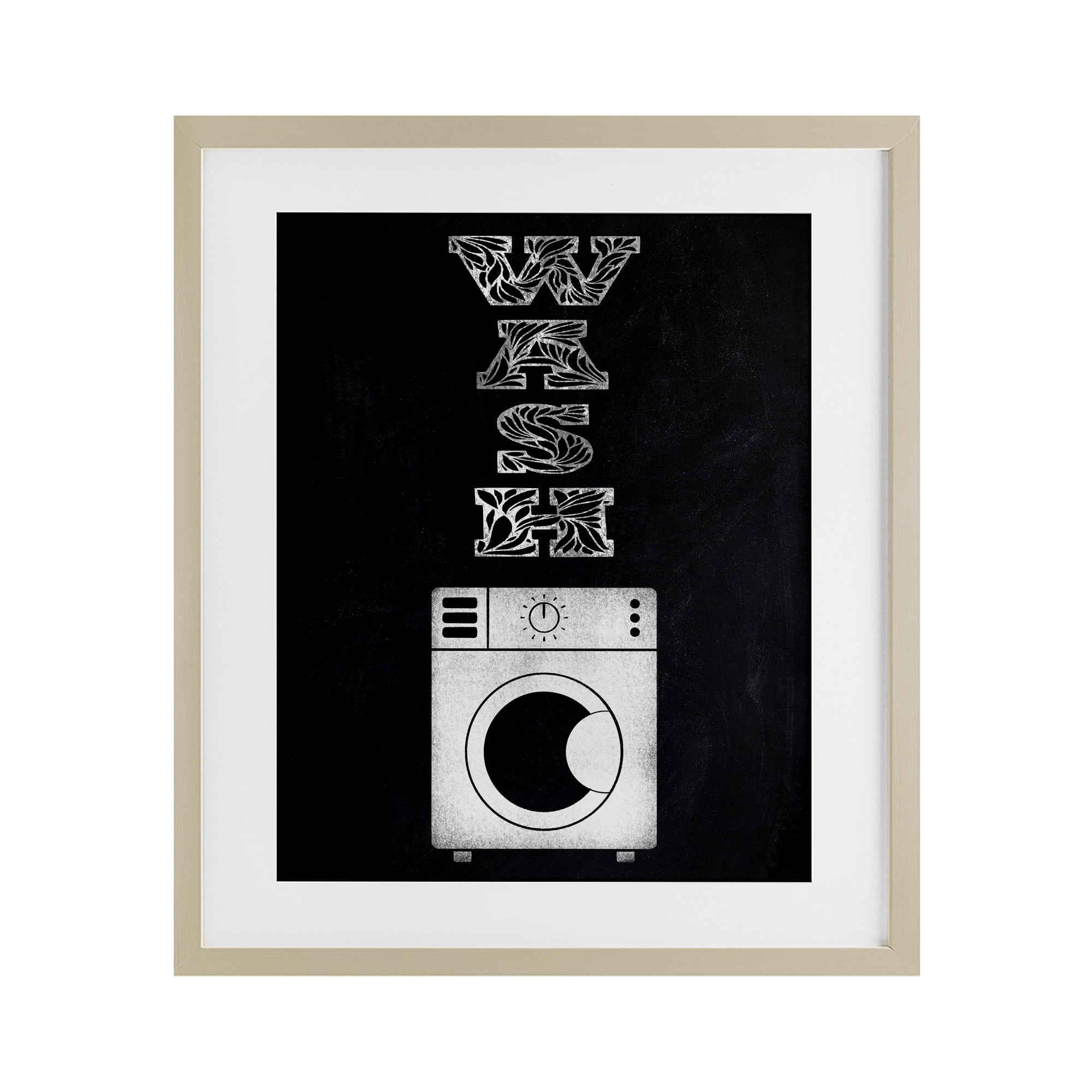 Laundry Wash Ornate Letters Birch Framed Print Under Glass, design by Marcus Prime