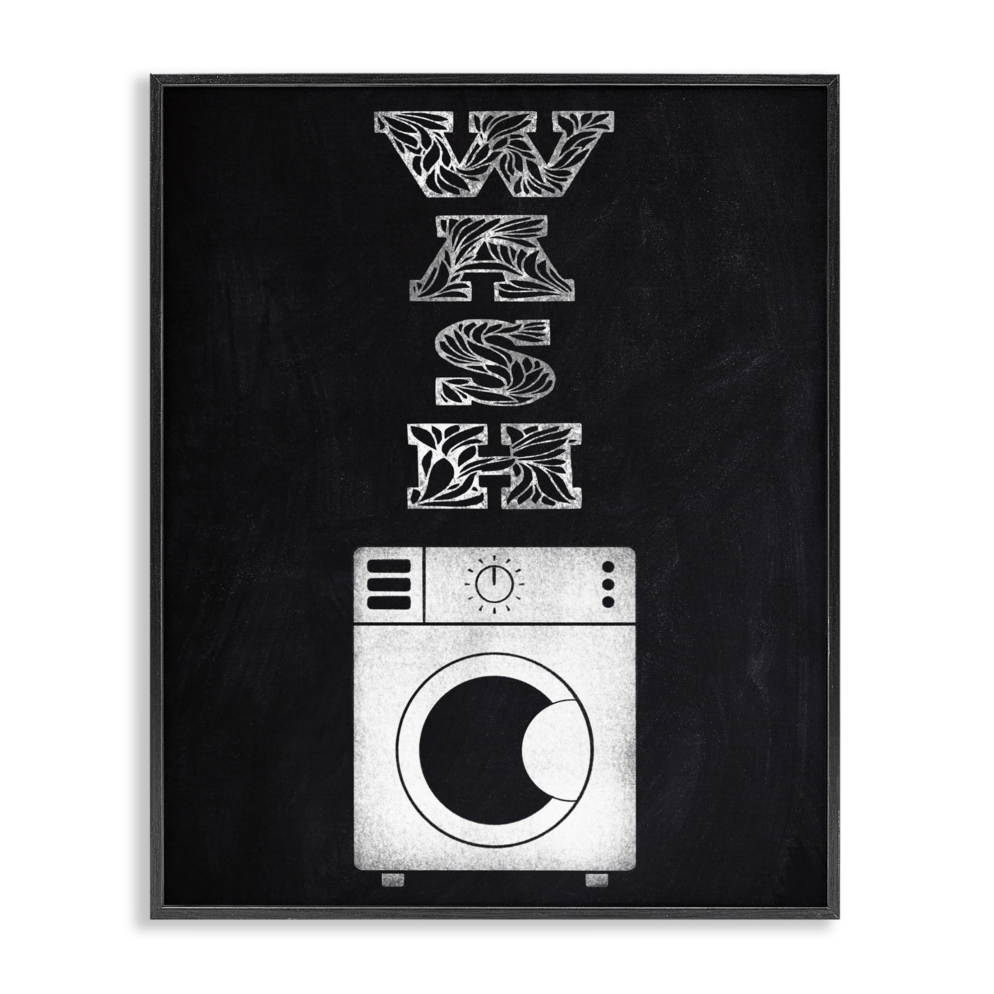 Laundry Wash Ornate Letters Black Framed Giclee Art, design by Marcus Prime