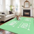 thumbnail image 1 of Laundry Washable Area Rug 5x8 Wash Dry Fold Repeat Arrows Love Heart Green Low-Profile Large Area Rugs with Non Slip Backing Indoor Floor Carpet for Entrance Living Room Bedroom Home Office, 1 of 9