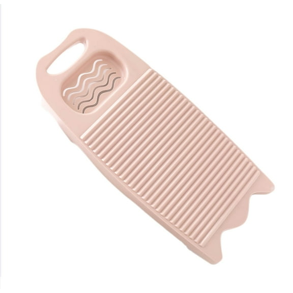 Laundry Washboard for Hand Washing Clothes at Home, Thickened Anti-Slip Scrubbing Board with Soap Slot, Portable Manual Laundry Tool for Delicate Garments Light pink