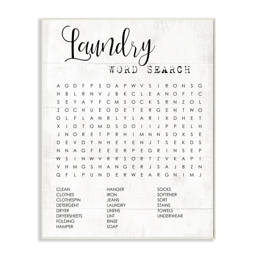 Laundry Word Search Fun Family Word Design Wall Plaque Art by Daphne Polselli