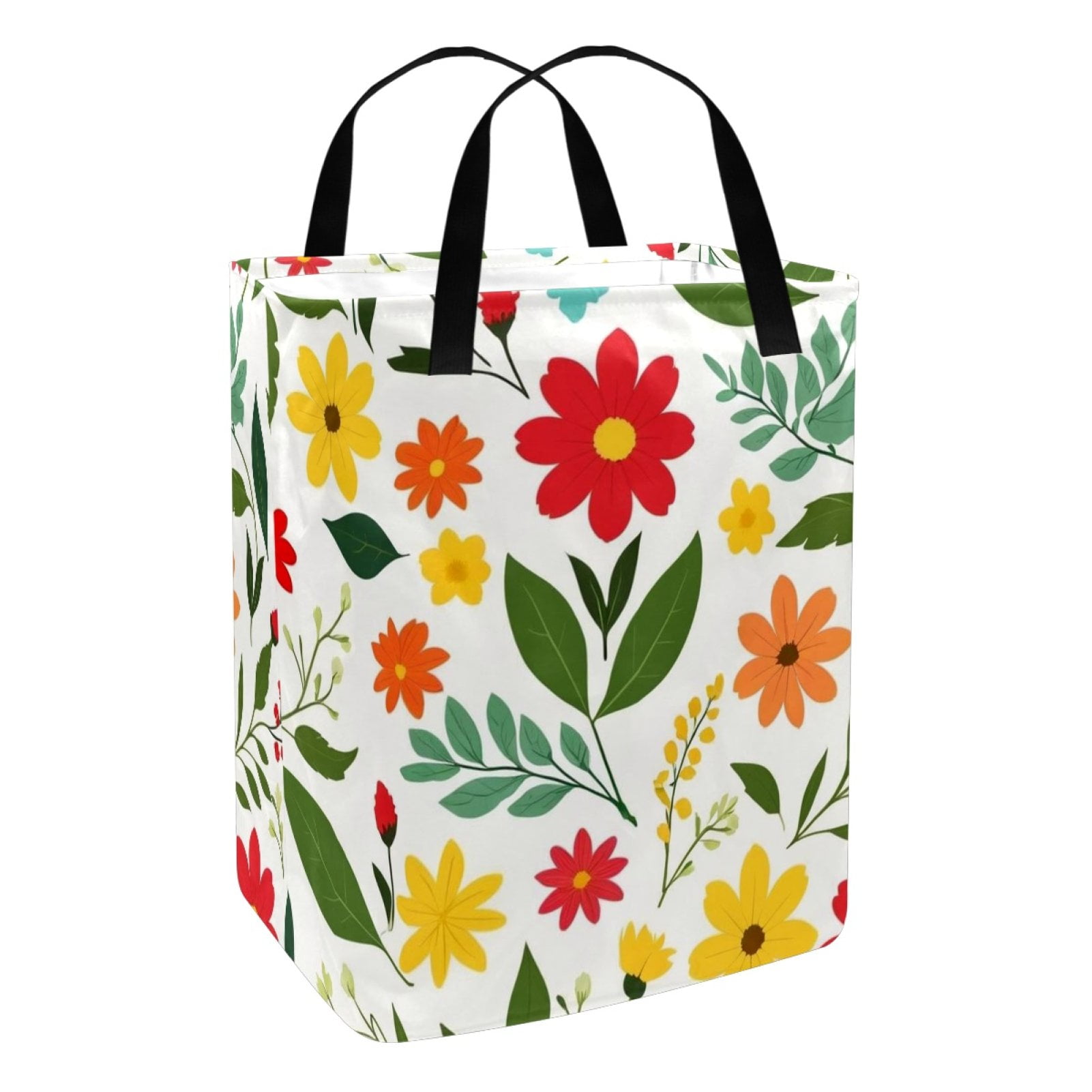 Laundry basket,Cartoon plant leaves flowers，Clothes hampers for laundry ...