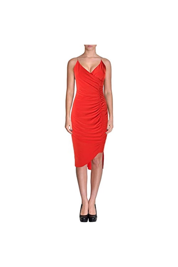 Asymmetrical Jersey Slipdress (Red, 12)