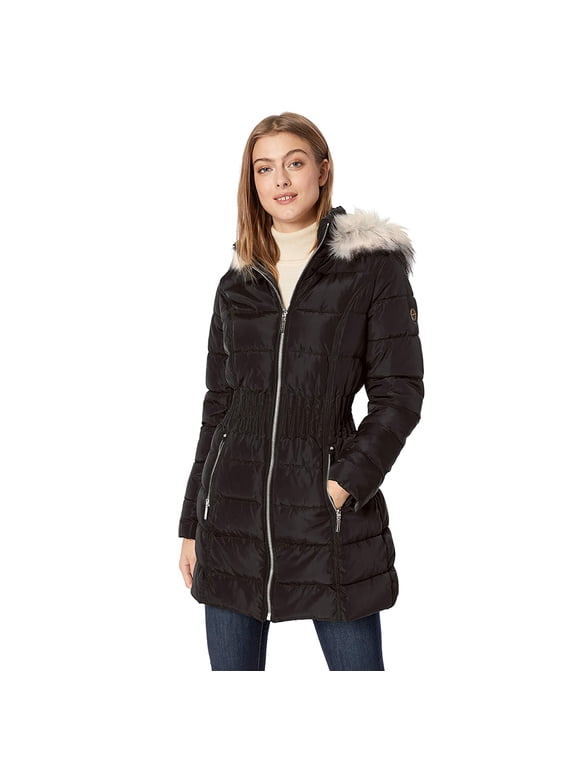 Black Cinch Waist Puffer, L