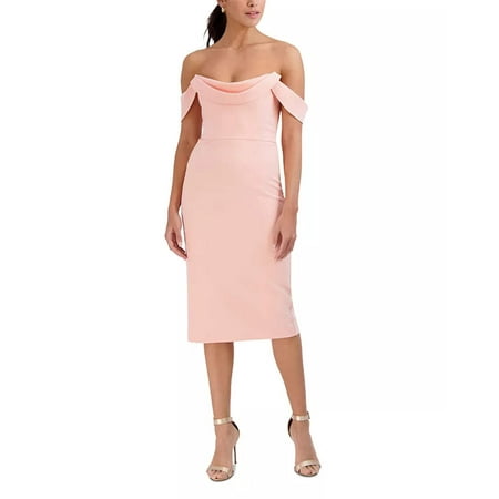 Laundry by Shelli Segal Off The Shoulder Draped Sheath Dress