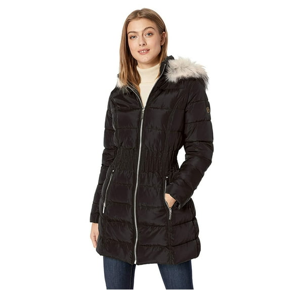 Laundry by Shelli Segal Black Cinch Waist Puffer (S)