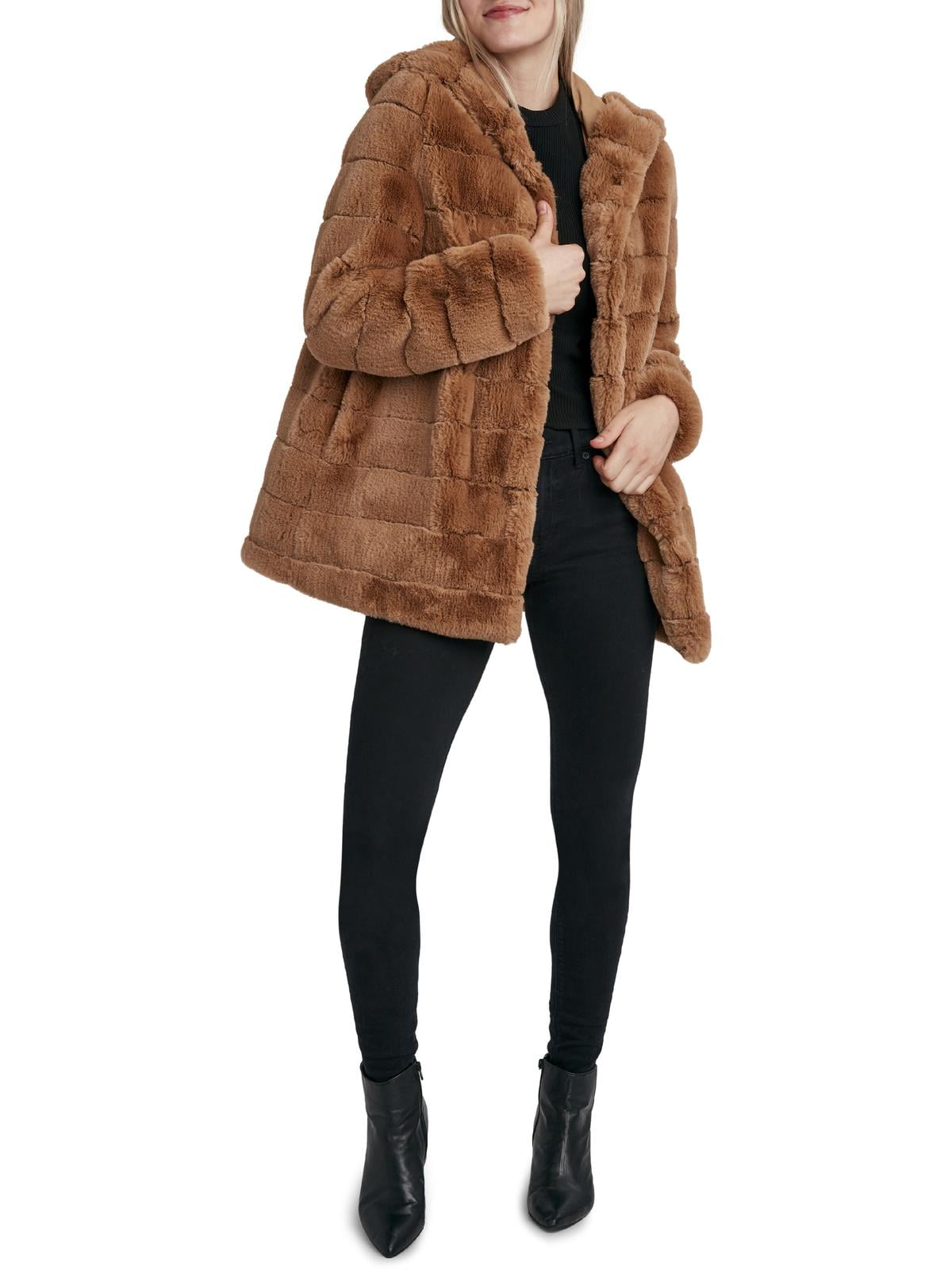 laundry by shelli segal hooded faux fur coat