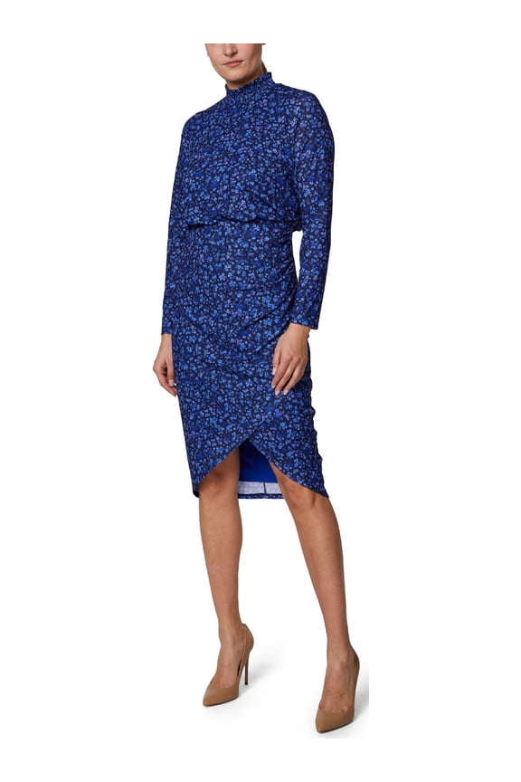 Womens Side Slit Long Maxi Dress Blue 12