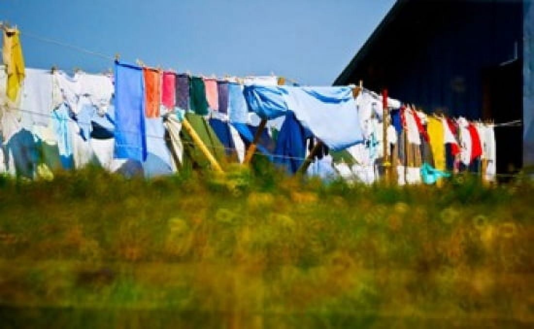 Laundry hanging on the line to dry Michigan USA Canvas Art - Panoramic Images (36 x 23)