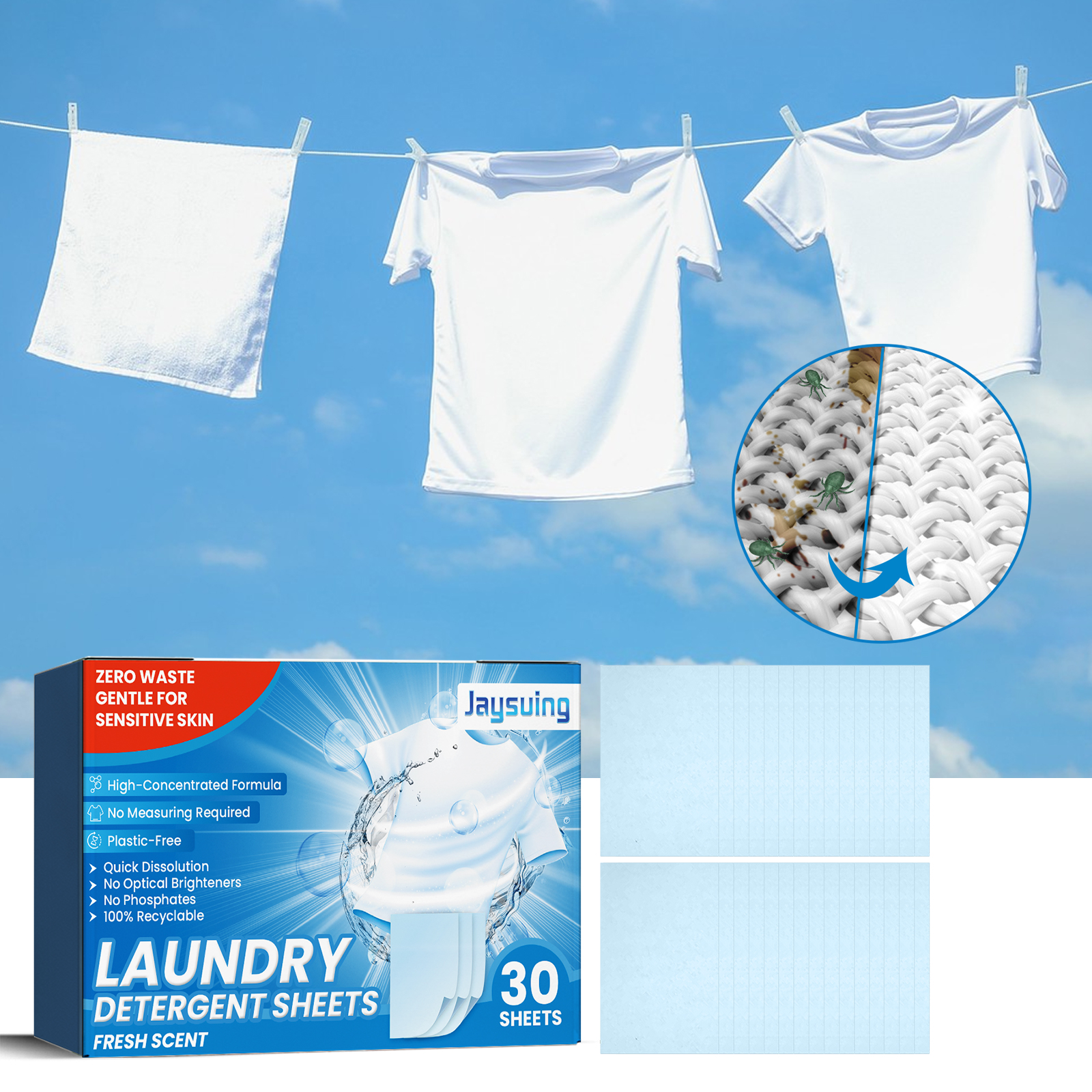Laundry tablets to clean clothes stains and blood stains, longlasting