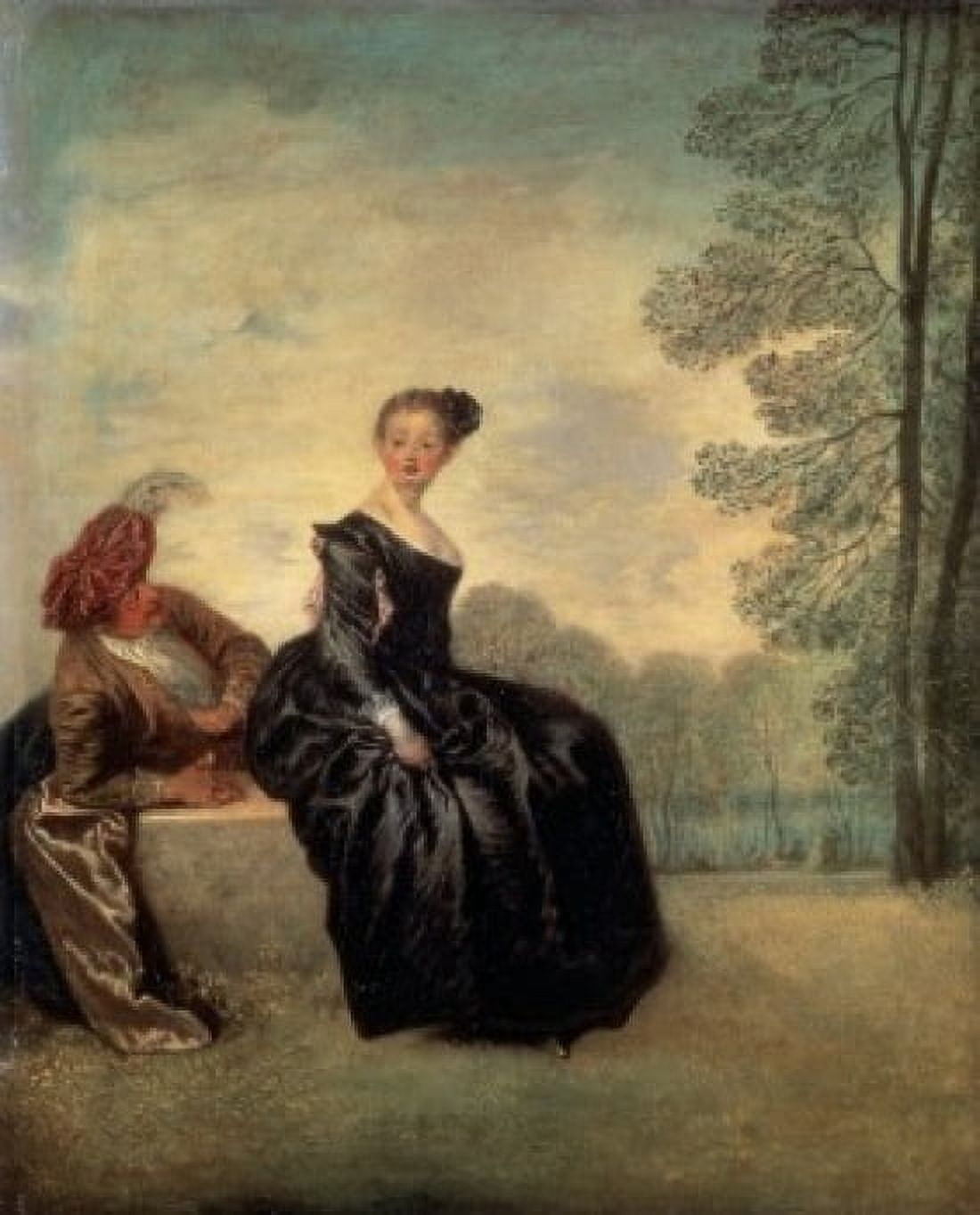 Launisches Madchen Jean-Antoine Watteau (1684-1721 French) Painting State Hermitage Museum St Petersburg Russia Canvas Art - Jean-Antoine Watteau (24 x 36)