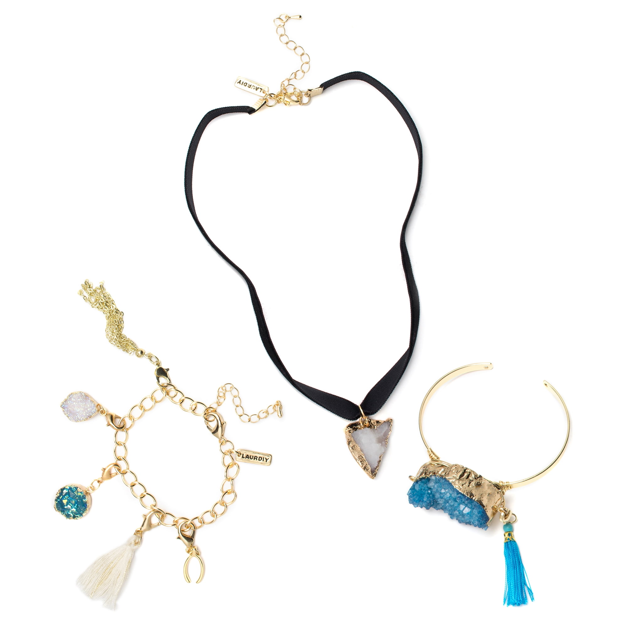 LaurDIY Gemstone DIY Jewelry Making Kit Choker and Bracelets