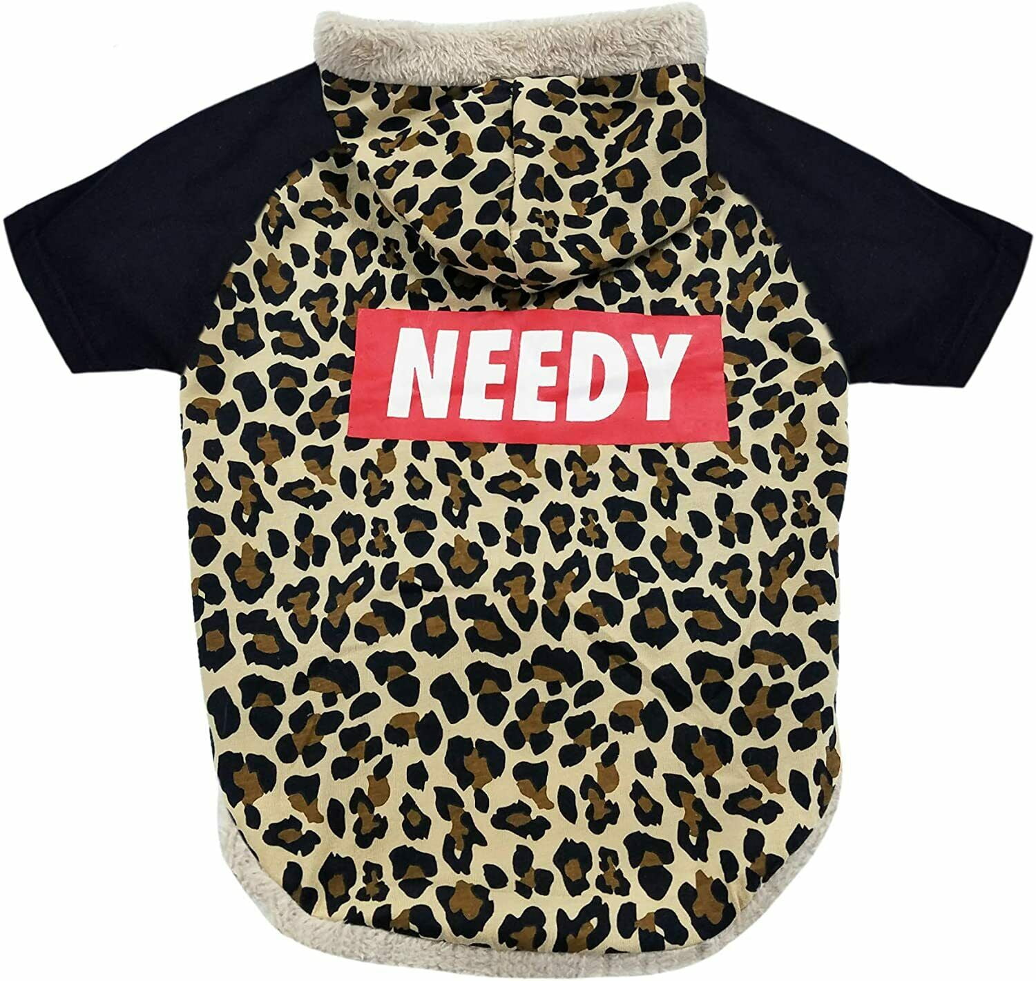 LaurDIY Pet Hoodie T-Shirt Cutest Leopard Shirts for Dogs & Cats, Black & Brown