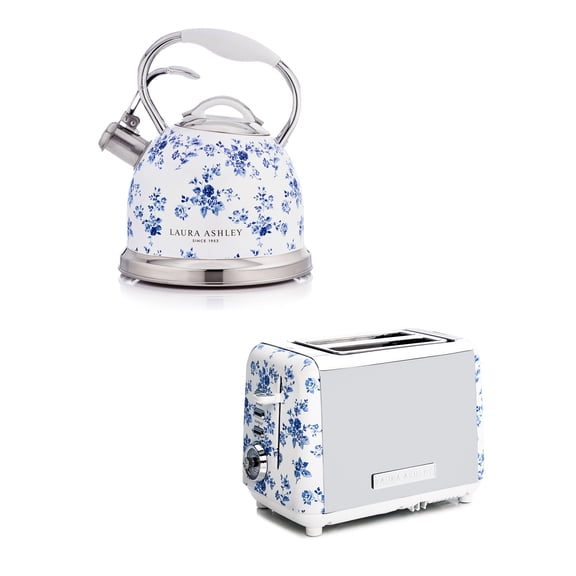 Laura Ashley 3L Stove Top Kettle and 2 Slice Toaster Set Stainless Steel China Rose