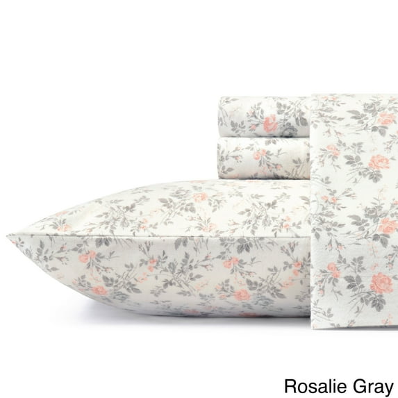 Laura Ashley 4-piece Deep Pocket Flannel Sheet Set