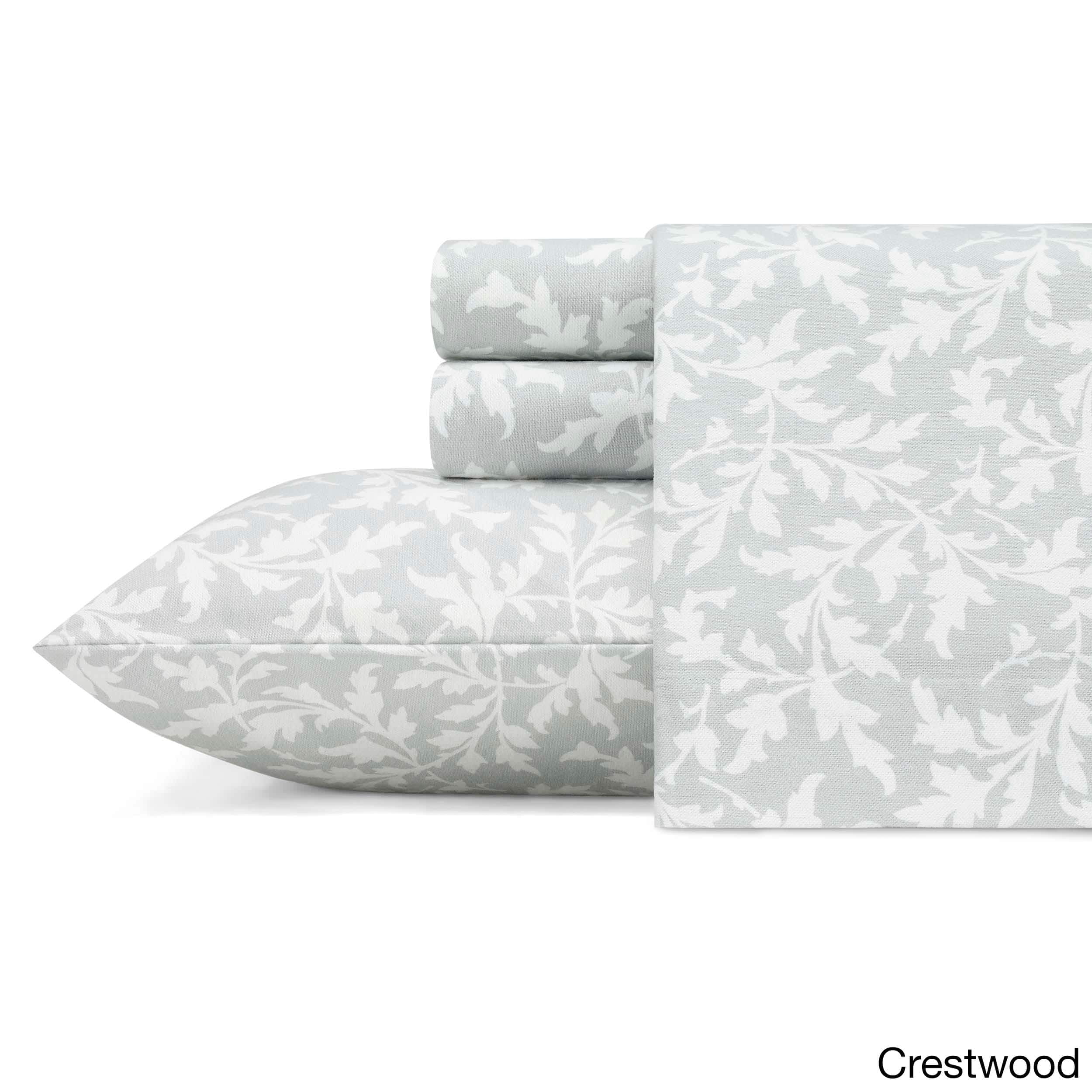 Crestwood Gray Cotton Flannel Full Sheet Set with Pillowcases