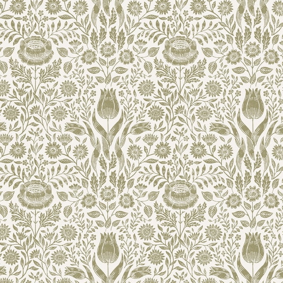 Laura Ashley Ashstead Damask Hedgerow Wallpaper