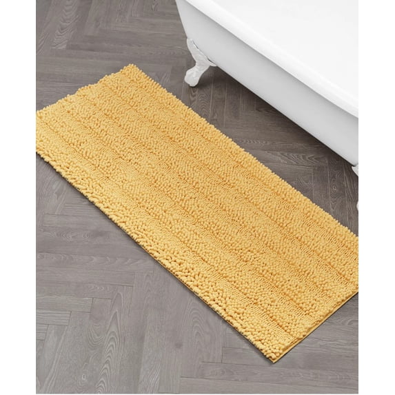 Laura Ashley Astor Chenille Bath Mat, 27" x 45"-Yellow