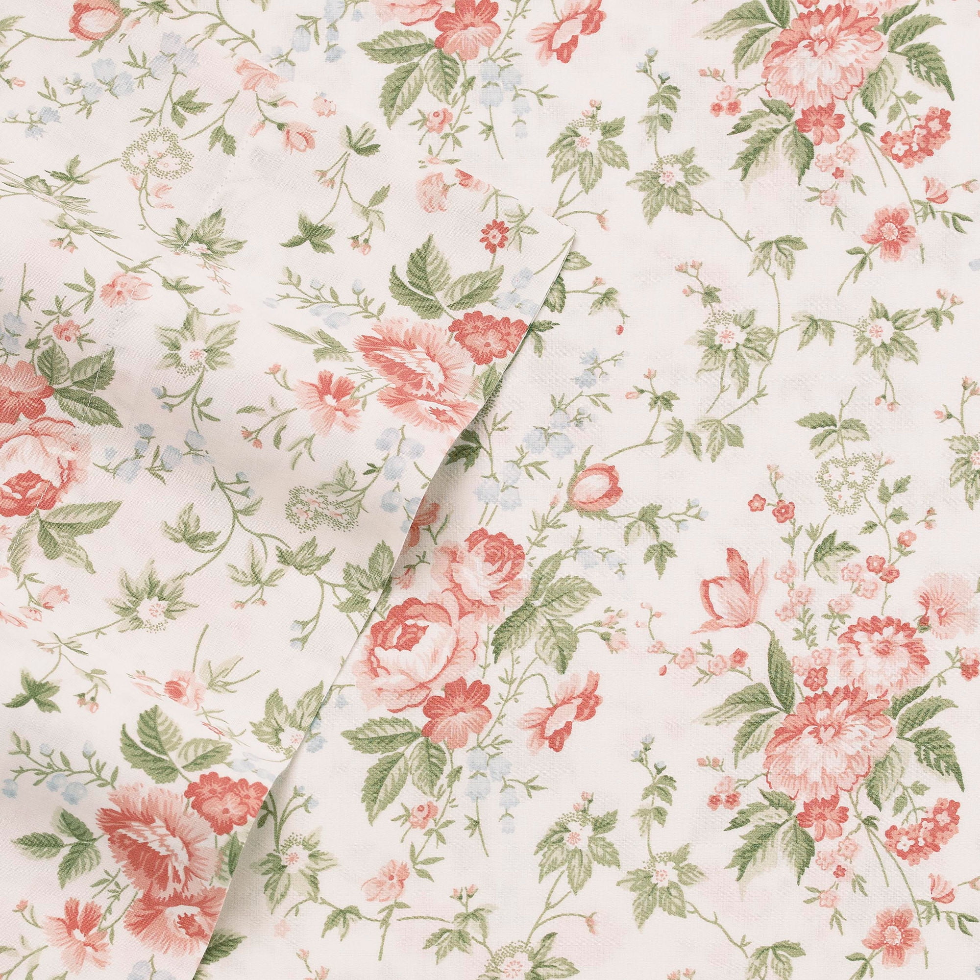 Lilian Blue Floral Cotton Queen Sheet Set