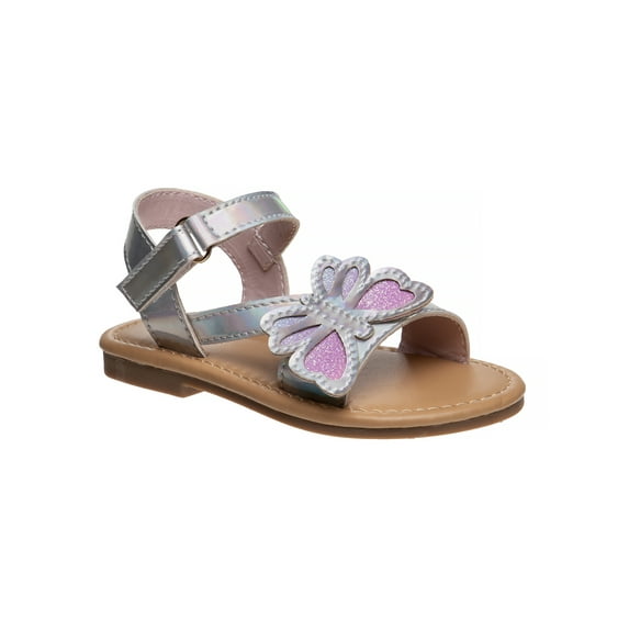 Laura Ashley Girl Ankle-Strap Flat Sandal w/ butterfly detail