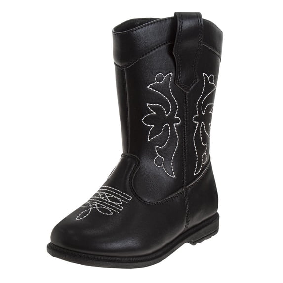 Laura Ashley Girls Cowgirl Boots. (Little Kids Toddler)Black, Size: 9