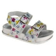 thumbnail image 1 of Laura Ashley Girls Double Buckle Flat Heel Footbed Sandals with Holographic Details (Toddler Sizes), 1 of 7