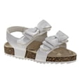 thumbnail image 1 of Laura Ashley Girls Footbed Hook And Loop Toddler Sandals, White, 10, 1 of 5