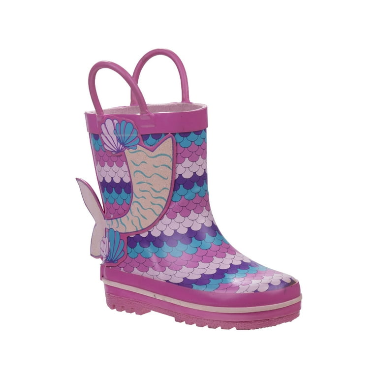 Girls mermaid rain boots discount
