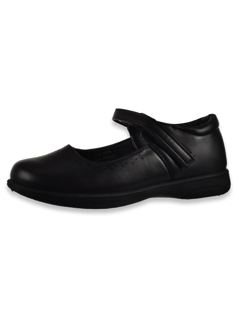 Laura Ashley Girls Perforated Trim Mary Jane Shoes Sizes 9 4 black 10 toddler