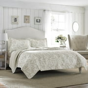 Twin Natural Cotton Reversible Quilt Set with Sham