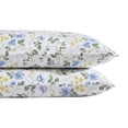 thumbnail image 1 of Laura Ashley Home - Standard Pillowcase Set, Cotton Sateen Bedding, Smooth & Wrinkle-Resistant (Meadow Floral Blue/Yellow, 2 Piece), 1 of 3