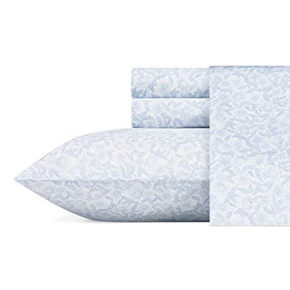 Laura Ashley Home - USHSA01116108 | Blossoming Collection | Premium Ultra Soft Lightweight 4 Piece Sheet Set, Wrinkle, Anti-Fade, Stain Resistant & Hypoallergenic, Queen
