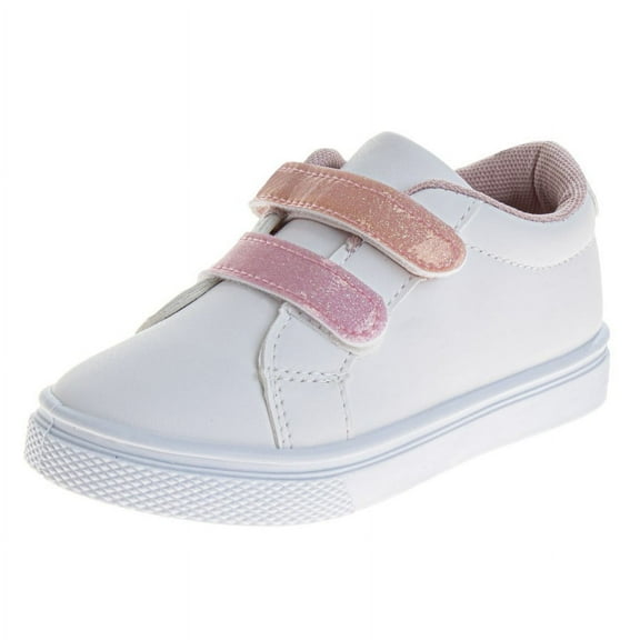 Laura Ashley Hook And Loop Casual Sneakers. (Toddler Little Kids)White Pink, Size: 11