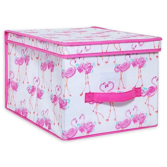 Laura Ashley Kids Large Collapsible Storage Box in Pretty Flamingo