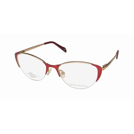 LAURA ASHLEY SARAH 2 TITANIUM EYEGLASS FRAME/EYEWEAR HALF-RIMLESS WOMENS EYEWEAR