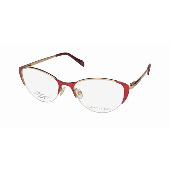 LAURA ASHLEY SARAH 2 TITANIUM EYEGLASS FRAME/EYEWEAR HALF-RIMLESS WOMENS EYEWEAR