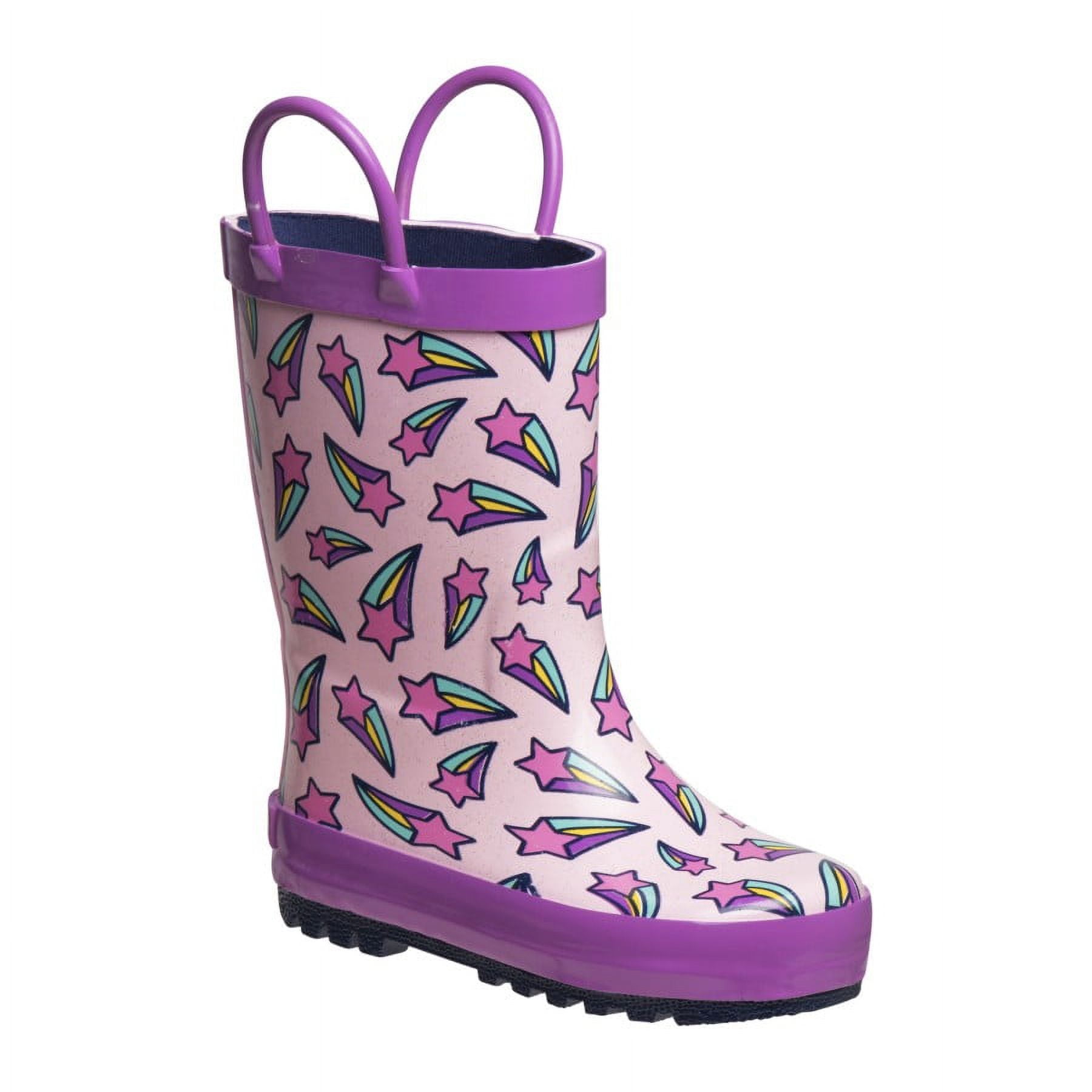 Laura Ashley Little Kids Girl Rain Boots Lilac/Pink, 12