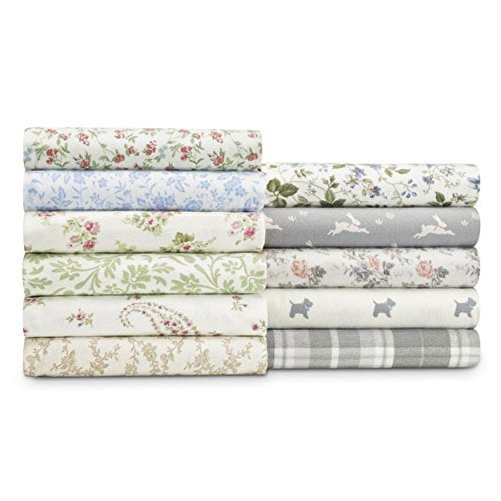 King Gray Cotton Flannel Plaid Sheet Set