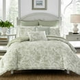 thumbnail image 1 of Laura Ashley Natalie 3-Pieces Sage Green Nature Floral Duvet Bedding Sets, Full Queen, 1 of 3