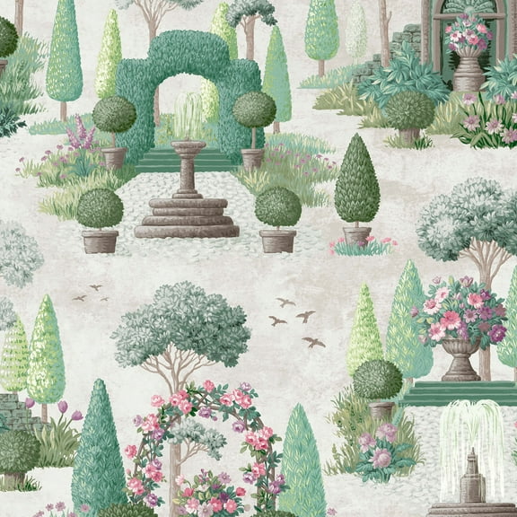 Laura Ashley Naunton Folly Fern Green Wallpaper
