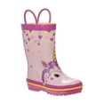 thumbnail image 1 of Laura Ashley O-LA83809A-Pink Yellow-7 Girls Puddle Stompers Rain Boots, Pink & Yellow - Size 7, 1 of 3