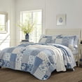 thumbnail image 1 of Laura Ashley Paisley Patchwork Collection Blue Quilt Set, Full/Queen, 1 of 3