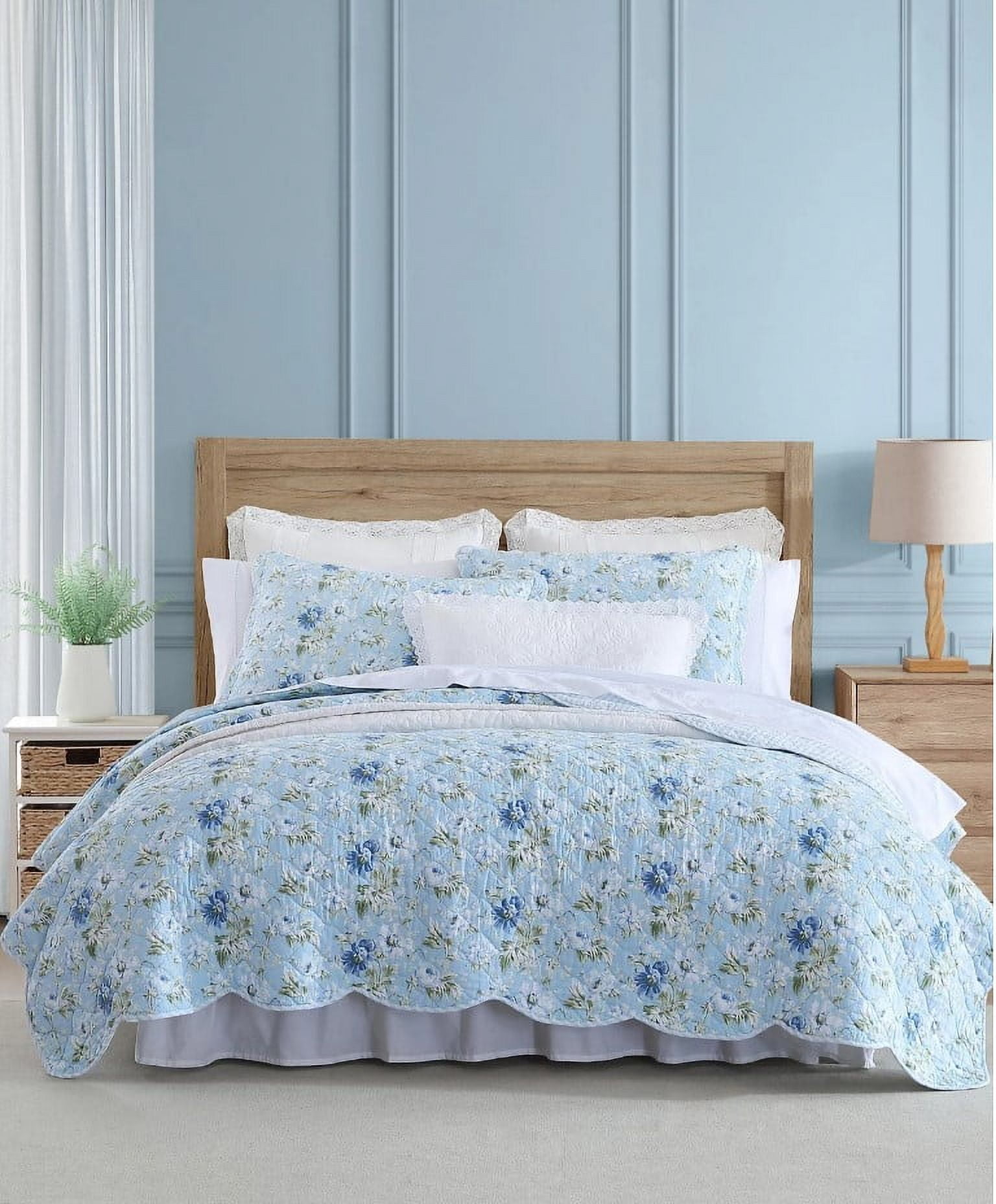 Laura Ashley Peony Garden Reversible 2 Piece Quilt Set-Twin