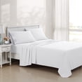 thumbnail image 1 of Laura Ashley- Queen Sheet Set, Luxury Sateen Cotton Bedding, 800 Thread Count, Soft & Smooth Home Decor (Solid White, Queen), 1 of 3