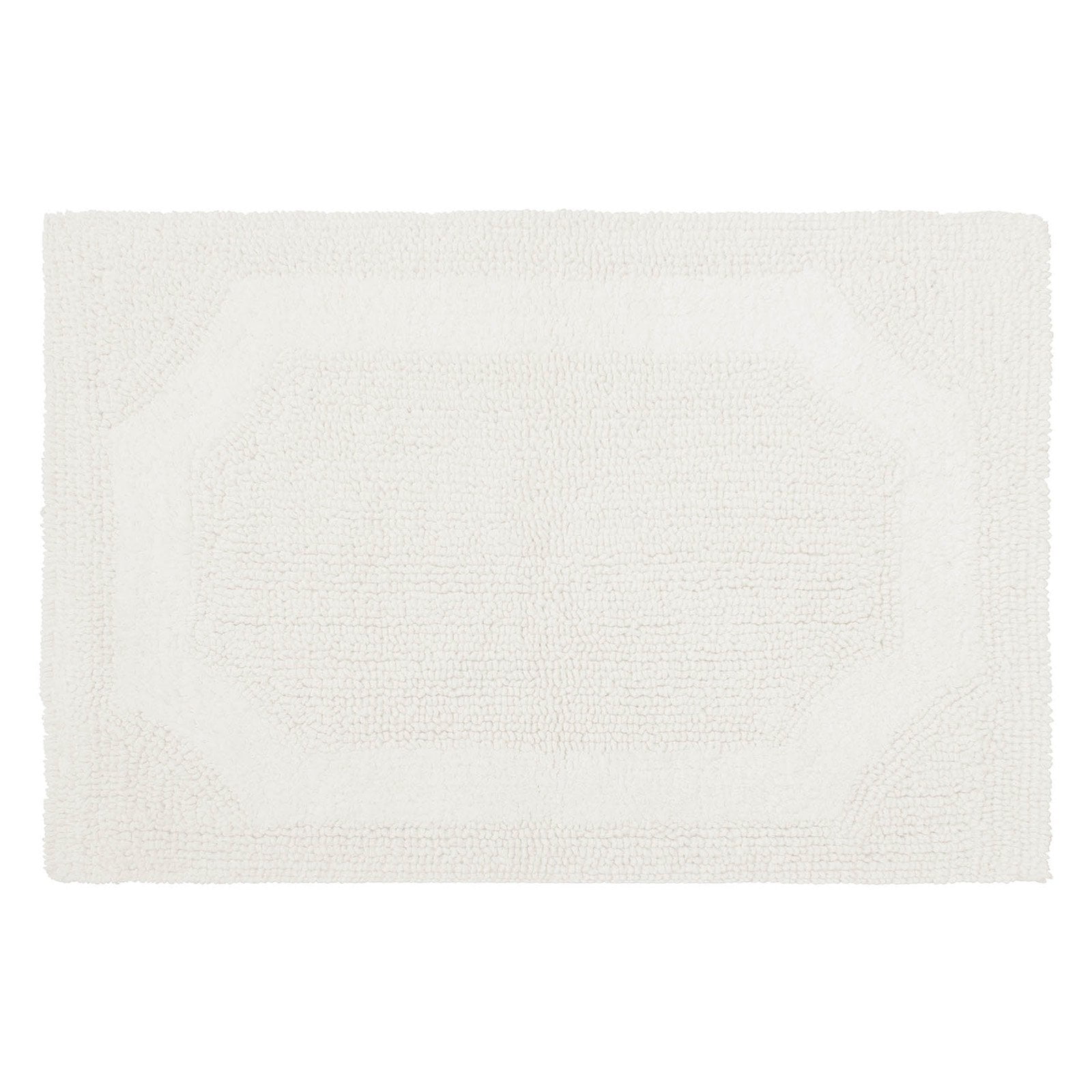 Reversible Off-White Cotton Bath Mat Set, 2-Piece