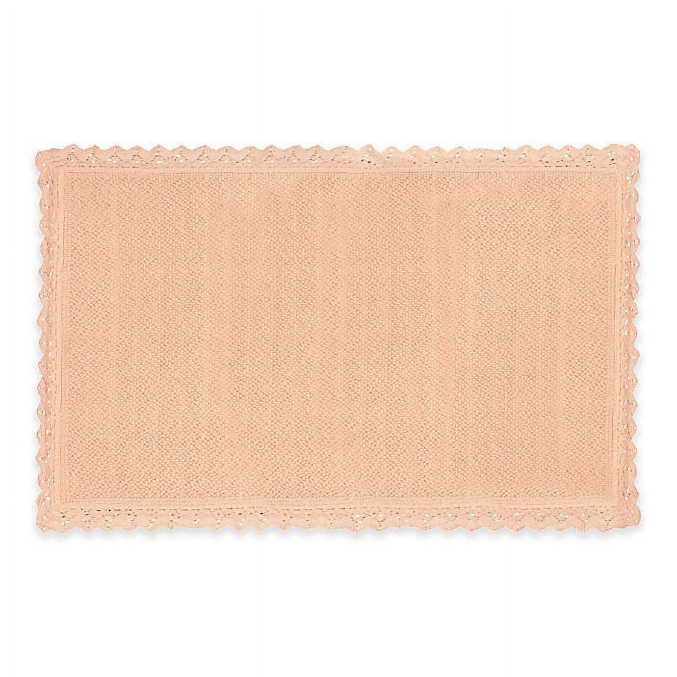 Laura Ashley Crochet Cotton Bath Rug Blush